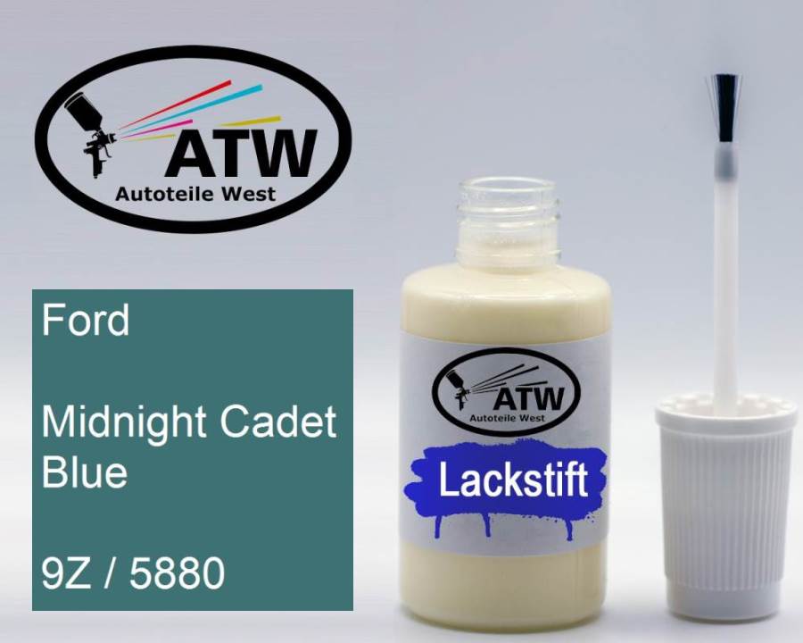 Ford, Midnight Cadet Blue, 9Z / 5880: 20ml Lackstift, von ATW Autoteile West.